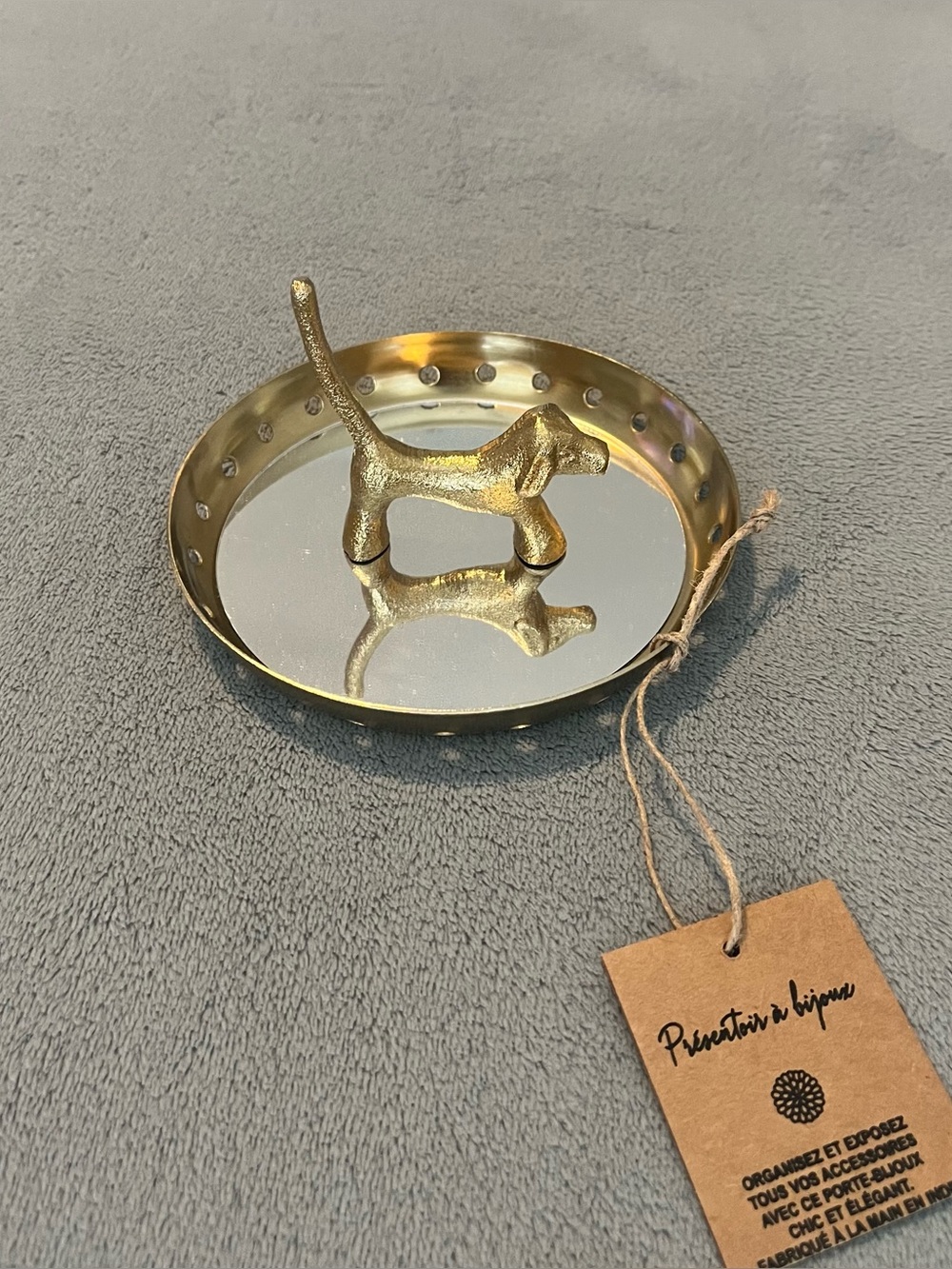 Gold Dachshund Jewelry Tray